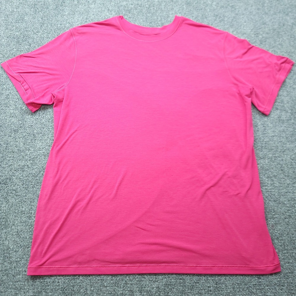 Lululemon Mens Short Sleeve Athletic T-Shirt Pink Crew Neck Workout Top Size L
